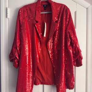 River Island Red Sequin Blazer